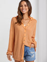 Collared Neck Button Down Long Sleeve Shirt Trendsi Hanalas