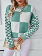 Color Block Round Neck Long Sleeve Sweater Trendsi Hanalas