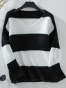 Color Block V-Neck Long Sleeve Sweater Trendsi Hanalas