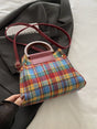 Contrast Plaid Trapezoid Shape Crossbody Bag Trendsi Hanalas