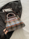 Contrast Plaid Trapezoid Shape Crossbody Bag Trendsi Hanalas