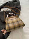 Contrast Plaid Trapezoid Shape Crossbody Bag Trendsi Hanalas