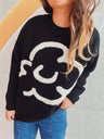 Contrast Round Neck Long Sleeve Sweater Trendsi Hanalas