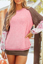 Contrast Stitching Round Neck Long Sleeve Top Trendsi Hanalas