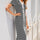 Contrast Striped V-Neck Short Sleeve Midi Dress | Hanalas