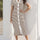 Contrast Striped V-Neck Short Sleeve Midi Dress | Hanalas
