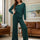 Contrast Trim Round Neck Top and Pants Sweater Set | Hanalas