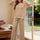 Contrast Trim Round Neck Top and Pants Sweater Set | Hanalas