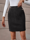 Decorative Button Slit Mini Skirt Trendsi Hanalas