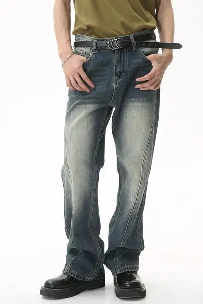 Decorative Seam Jeans with Pockets | Hanalas