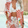 Devine Printed Collared Neck Half Sleeve Top and Shorts Set | Hanalas