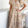 Devine Printed Johnny Collar Button Down Short Sleeve Midi Shirt Dress | Hanalas