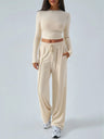 Devine Round Neck Long Sleeve Top and Pants Set Trendsi Hanalas