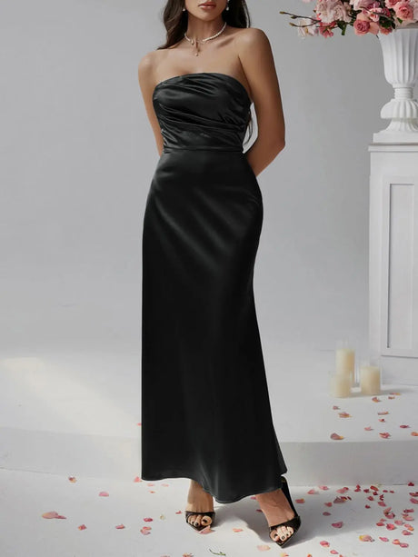 Devine Ruched Tube Maxi Dress | Hanalas