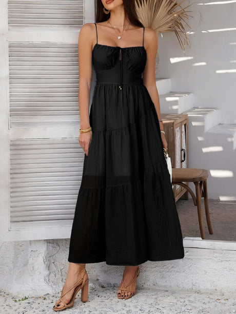 Devine Smocked Tiered Maxi Cami Dress | Hanalas