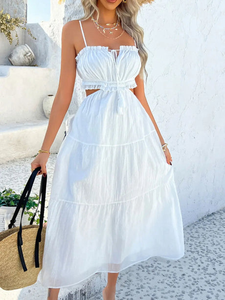 Devine Tie Back Cami Midi Dress | Hanalas