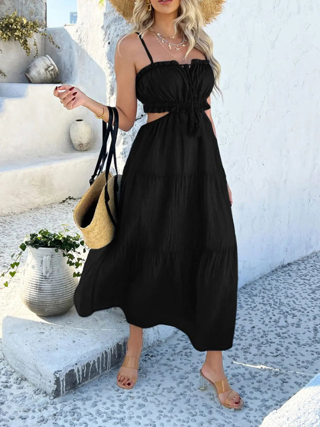 Devine Tie Back Cami Midi Dress | Hanalas