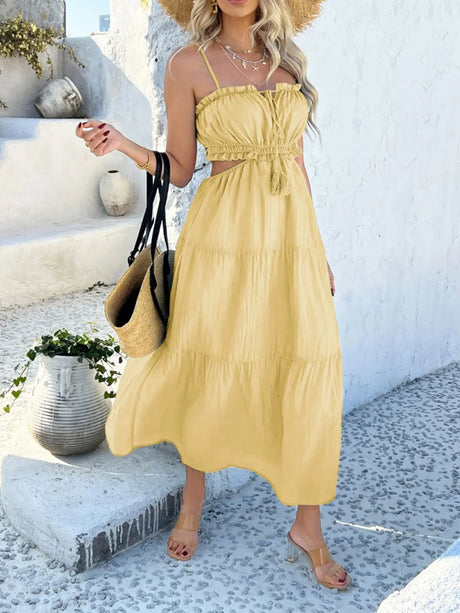 Devine Tie Back Cami Midi Dress | Hanalas