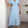 Devine V-Neck Puff Short Sleeve Midi Dress | Hanalas