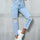 Distressed High Rise Jeans with Pockets | Hanalas