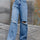 Distressed Wide Leg Jeans with Pockets Trendsi Hanalas