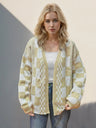 Double Take Checkered Open Front Dropped Shoulder Cardigan Trendsi Hanalas