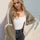 Double Take Contrast Open Front Dropped Shoulder Cardigan Trendsi Hanalas