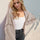 Double Take Contrast Open Front Dropped Shoulder Cardigan Trendsi Hanalas