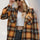 Double Take Drawstring Plaid Long Sleeve Hooded Shacket Trendsi Hanalas