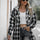 Double Take Drawstring Plaid Long Sleeve Hooded Shacket Trendsi Hanalas