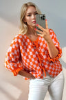 Double Take Tied Checkered Dropped Shoulder Flounce Sleeve Cardigan Trendsi Hanalas