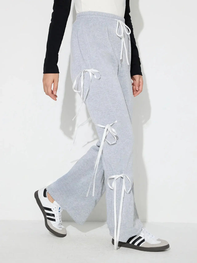 Drawstring Bow Pants Trendsi Hanalas