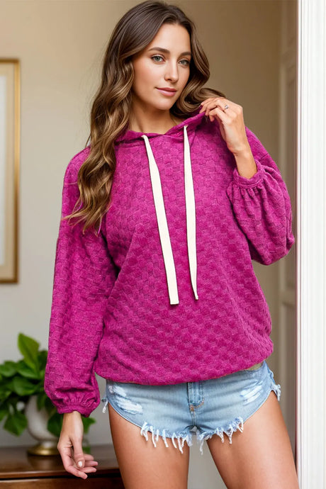 Drawstring Dropped Shoulder Long Sleeve Hoodie Trendsi Hanalas