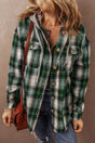 Drawstring Pocketed Plaid Hooded Jacket Trendsi Hanalas