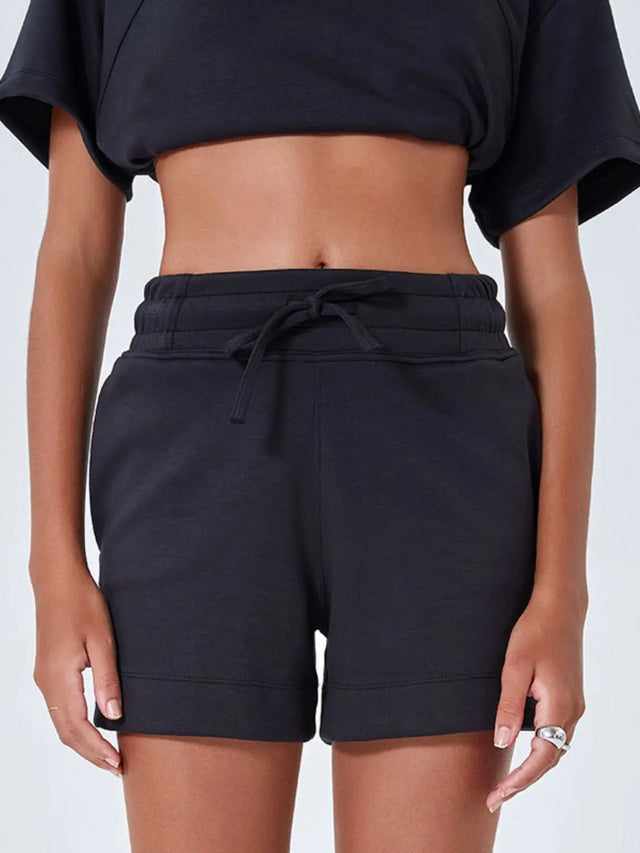 Drawstring Solid Color Shorts with Pockets | Hanalas