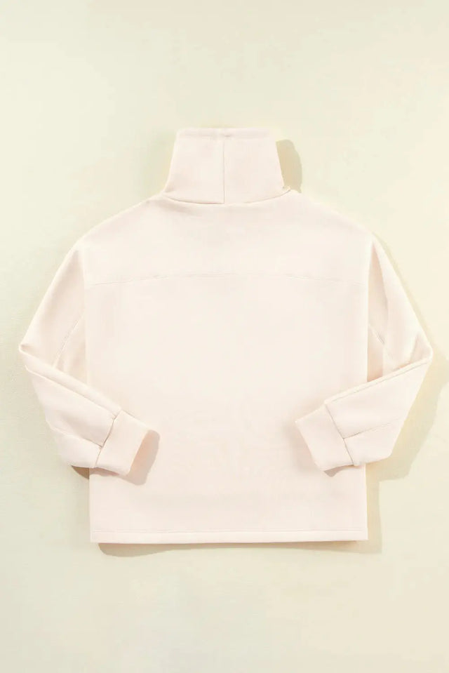 Drawstring Turtleneck Long Sleeve Sweatshirt Trendsi Hanalas