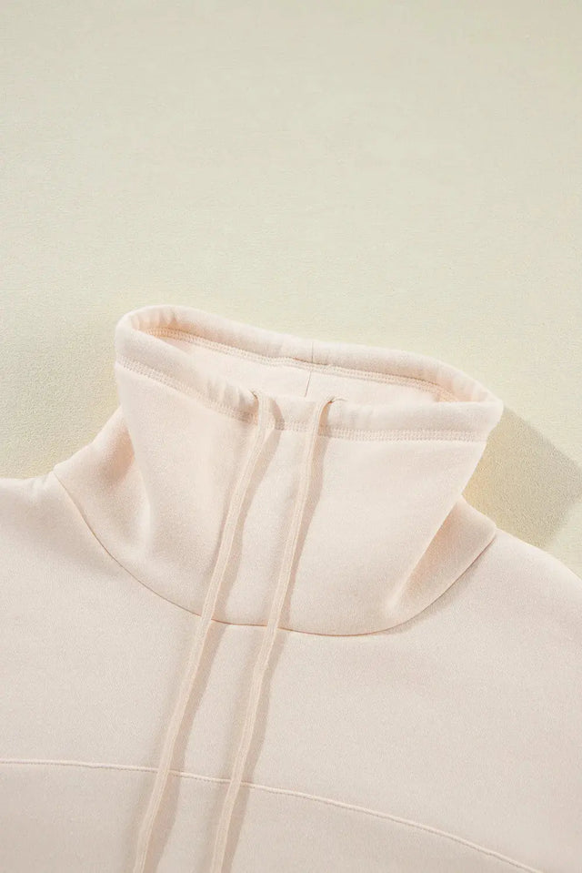 Drawstring Turtleneck Long Sleeve Sweatshirt Trendsi Hanalas