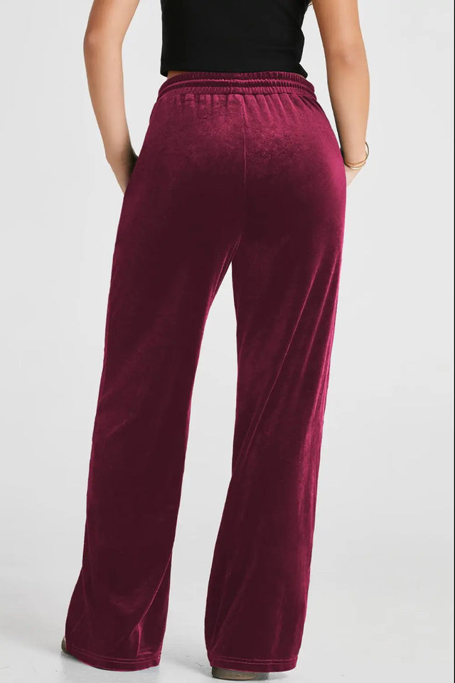 Drawstring Waist Wide Leg Active Pants | Hanalas