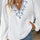 Embroidered Notched Long Sleeve Blouse | Hanalas