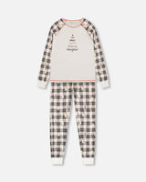 Organic Cotton Women Christmas Family Two Piece Pajama Set Polar Bear Print