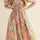 Floral Smocked Square Neck Puff Short Sleeve Midi Dress | Hanalas