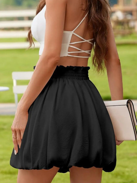 Frill Smocked Mini Skirt | Hanalas
