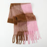 Fringe Contrast Plaid Polyester Scarf Trendsi Hanalas