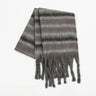 Fringe Contrast Striped Polyester Scarf Trendsi Hanalas