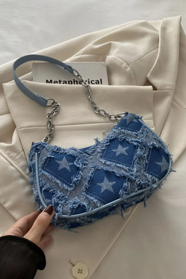 Fringe Star Print Shoulder Bag Trendsi Hanalas