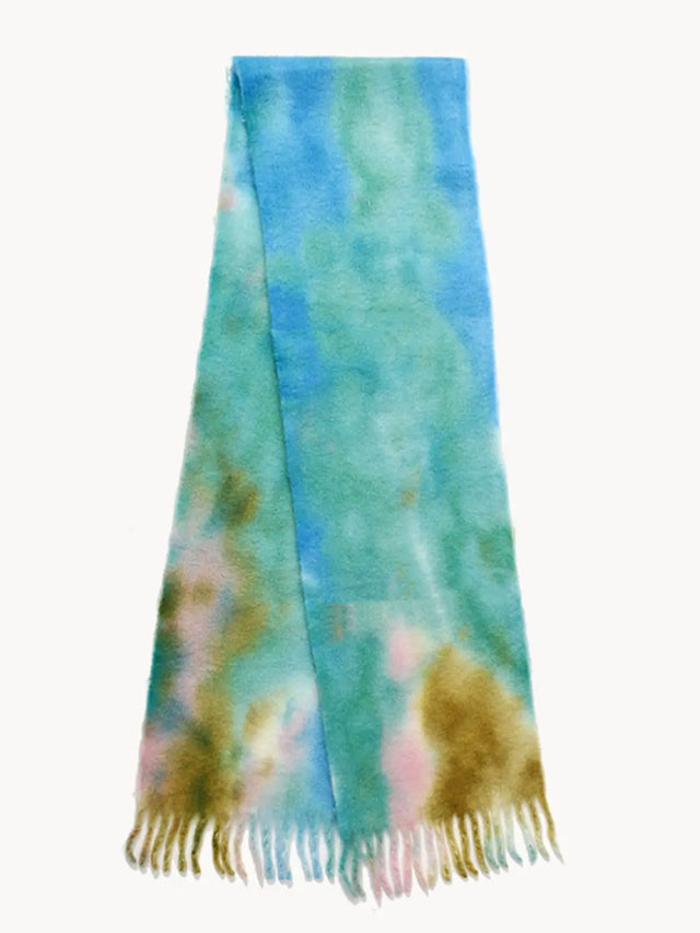 Fringe Tie-Dye Polyester Scarf Trendsi Hanalas