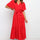 Front Tie Short Sleeve Tiered Midi Dress | Hanalas