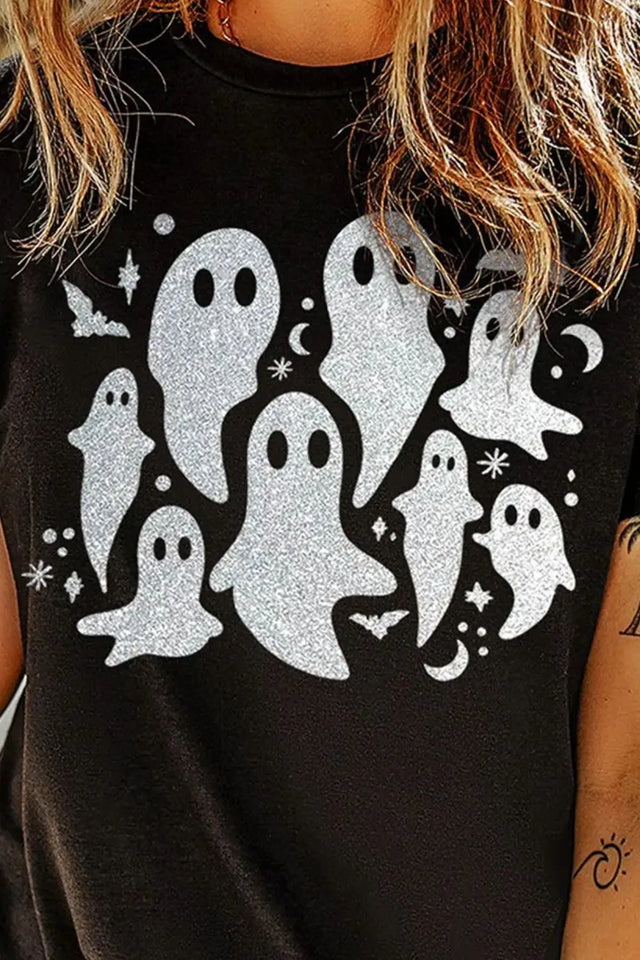 Full Size Ghost Round Neck Short Sleeve T-Shirt Trendsi Hanalas