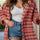 Full Size Plaid Collared Neck Long Sleeve Shirt Trendsi Hanalas