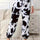 Fuzzy Cow Print Elastic Waist Pants Trendsi Hanalas